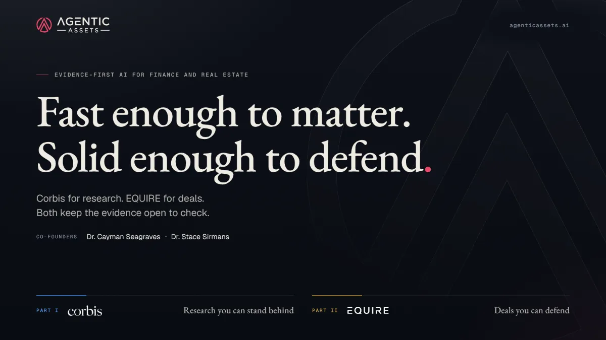 Agentic Assets: Corbis and EQUIRE title slide